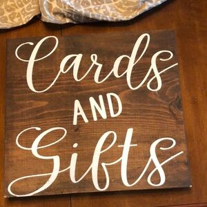 Wooden 'Cards and Gifts' Sign